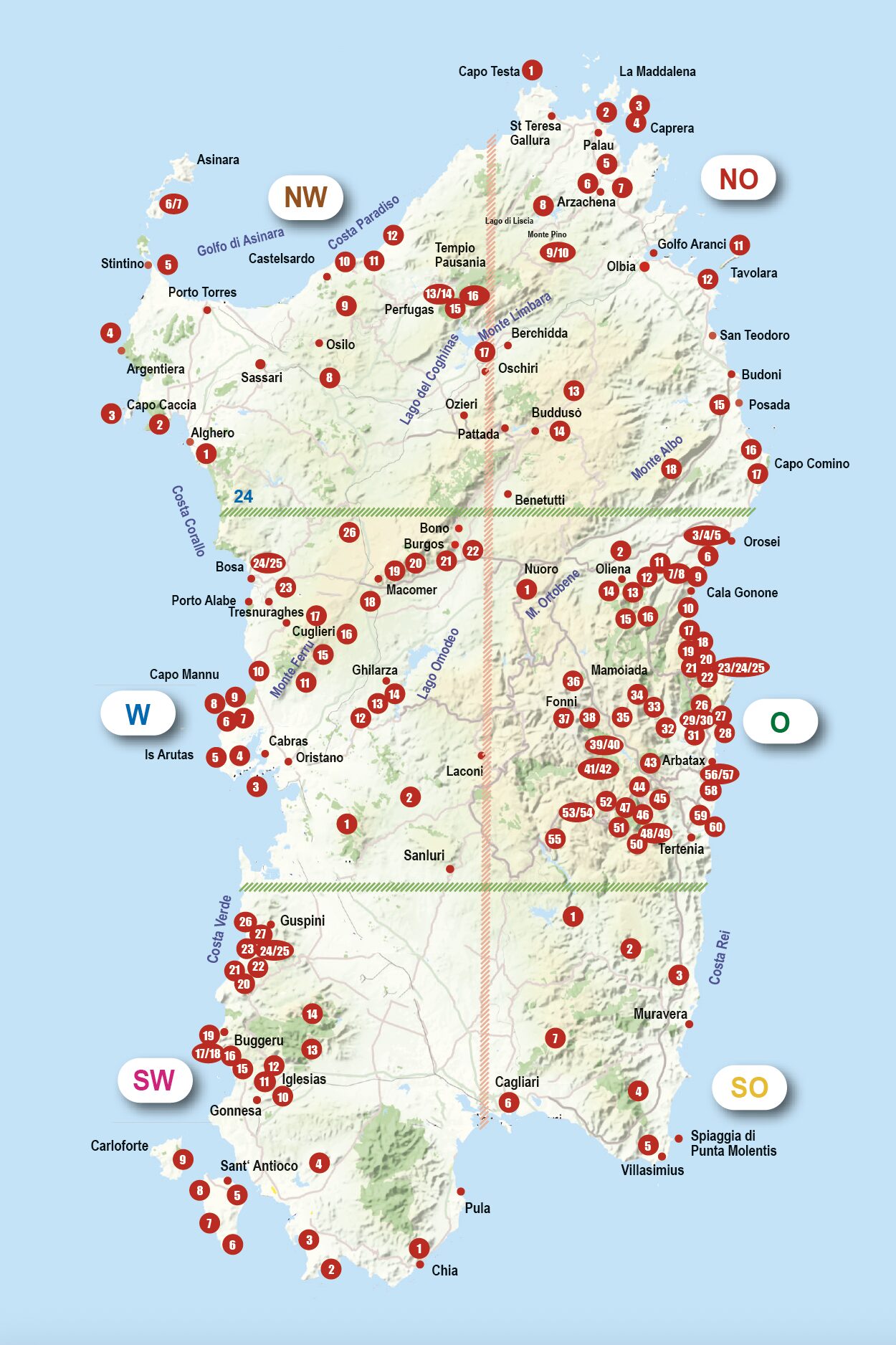 Reiseführer Sardinien Karte