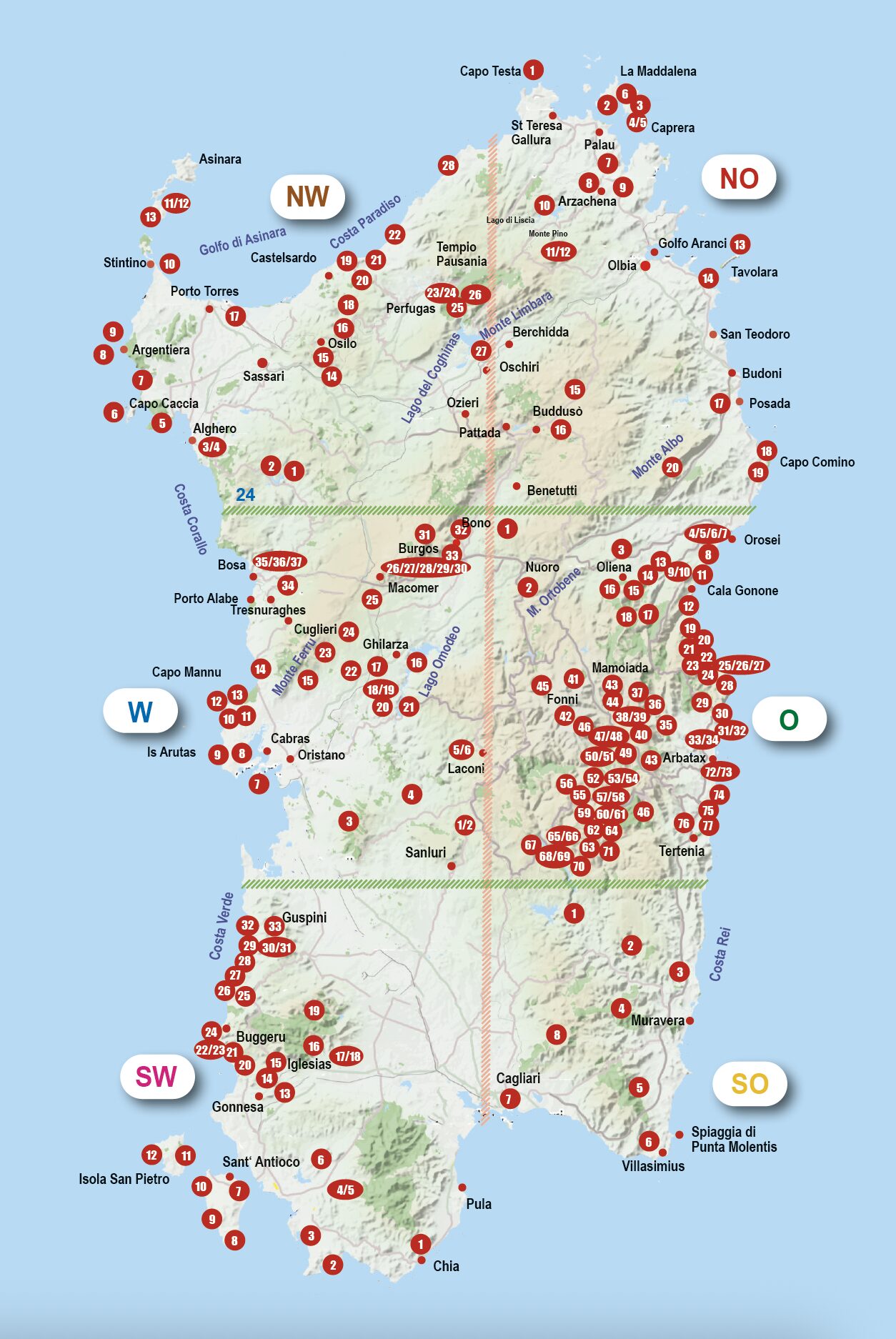 Magisches Sardinien Karte